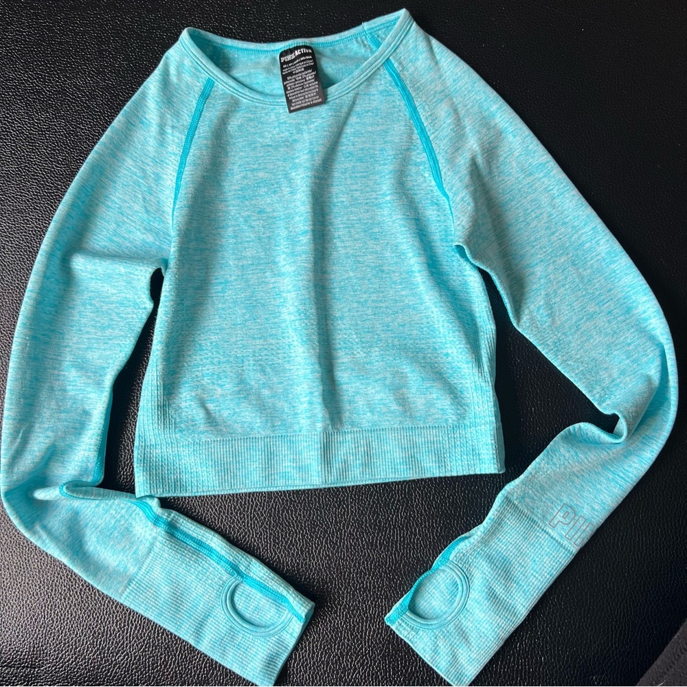 PINK Active Women’s Blue Long Sleeve Athletic Shirt Size XS